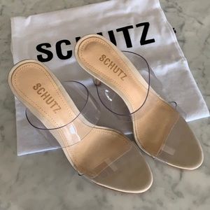 Schultz Arielle Clear Strap High Heel Slide